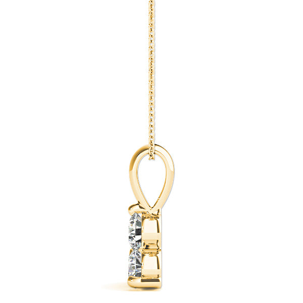 1.00 ctw Diamond Three Stone Necklace Pendant-VIRABYANI